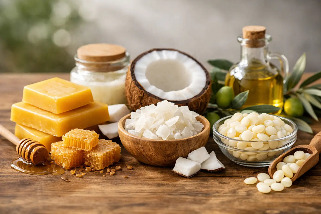 Bienenwachs, Kokoswachs, Olivenwachs im Unterschied