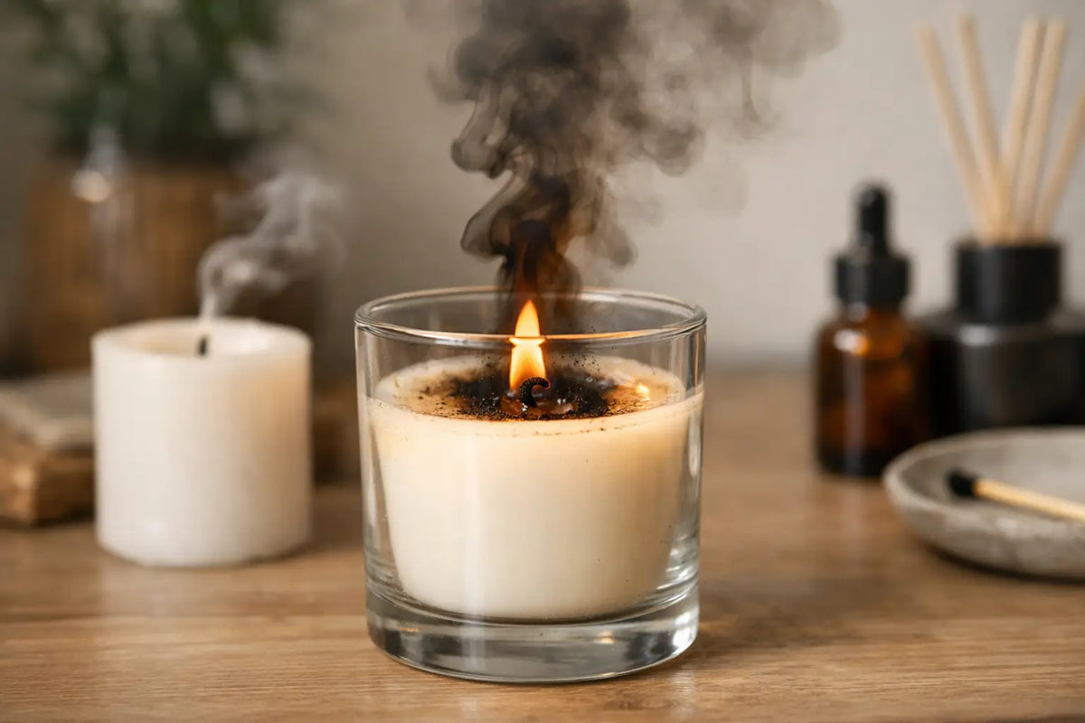 Warum rußen Duftkerzen im Glas so stark?